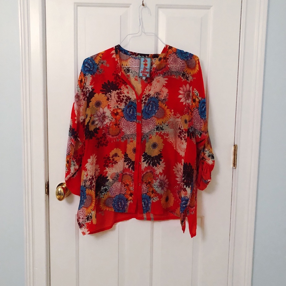 Johnny Was Floral Boxy Blouse